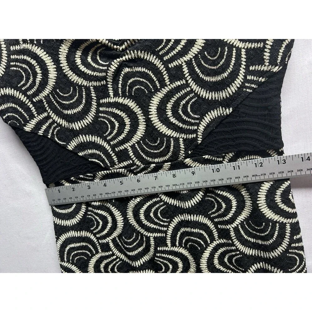 Free People Women’s M Lower East Side Black Lace Geometric Sheath Pencil Dress